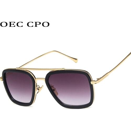 New Style Fashion Square Sunglasses Men Brand Designer Metal Frame Sun Glasses For Female Vintage Gradient Sunglass O1