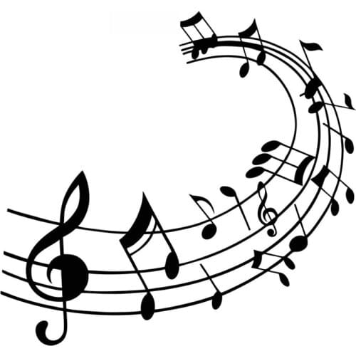 Personalized Treble Clef Car Stickers Motorcycle Art Stickers Pvc Decals Suitable for Various Models Black/white, 22cm*20cm