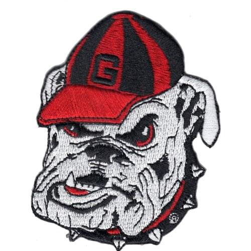 Custom American University Vintage embroidery patch DOGS ENGLISH BULLDOG MASCOT PETS Can be customized with your logo design