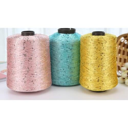 100g/ball Shiny Sequin Yarn Colorful Crochet Thin Thread Yarn for Hand Knitting Sweater Shawl Yarn DIY Crochet Hook Thread