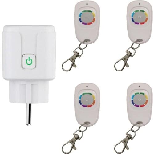 RF Remote control socket AC 220v European standard plugs with transmitter EU Standard 433mhz power on