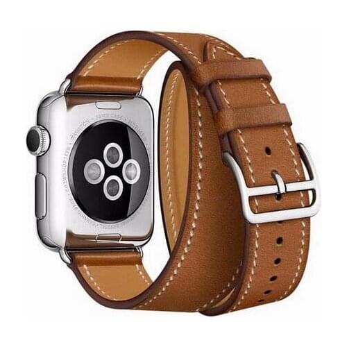 Big promotion Double Tour Extra Long Leather loop for iwatch Series 5 4 2 3 1 for Apple Watch band Strap 38mm 42mm 40mm 44mm