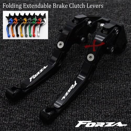 With logo For Honda FORZA Forza300 Forza250 Forza125 2010-2017 2018 CNC Motorcycle Adjust Foldable Extending Brake Clutch Levers