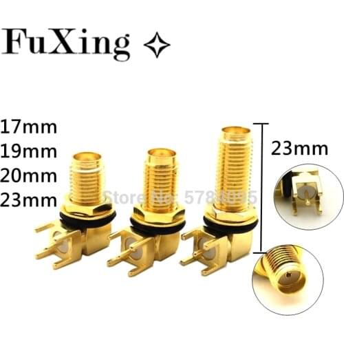 2/10PCS Longer 17MM 19MM 20mm 23MM SMA Female Thru Hole plug Right Angle 90 DEGREE( SMA-KWE ) PCB Mount Connector RF Adapter Hot