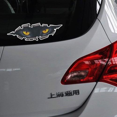 Aliauto Reflective 3D Car Sticker Funny Decal Wild beast Voyeur Window Accessories For BMW Ford Focus Volkswagen Skoda Toyota