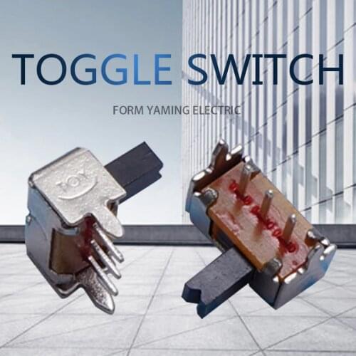 50pcs Two Positions 3 Pins Tact Toggle Switch Black Side Single Pole Double Throw SPST SK12D07