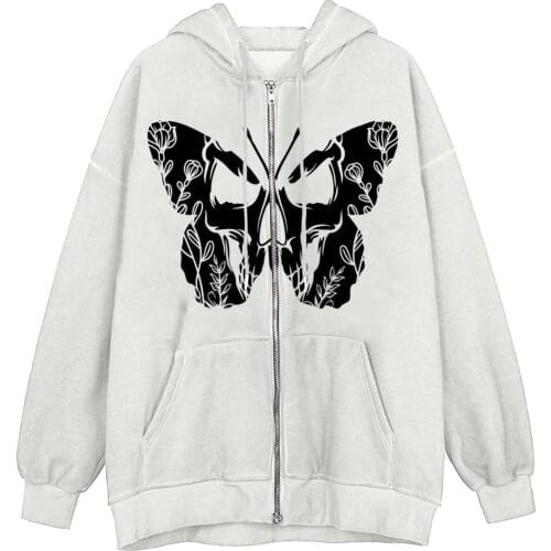 Skeleton Zip Up Hoodies Rhinestone Graphic Y2k Pullovers Sweatshirt Goth Pockets Oversized Hoodies Sudaderas Con Capucha