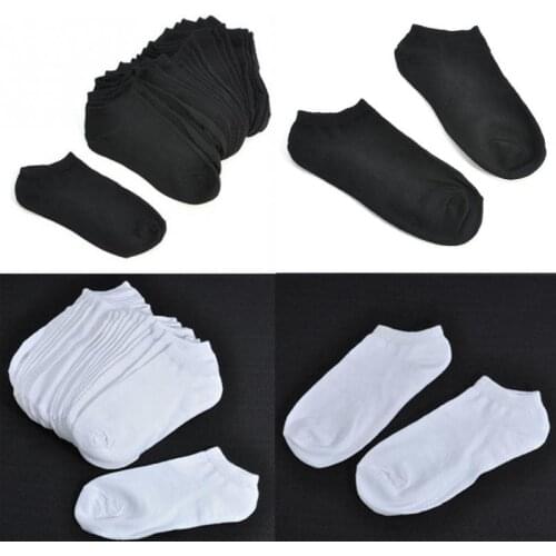 10pair/pack White/Black Low Cut Cotton Boat Socks Running Walking Yoga Ankle Socks Women Sports Socks