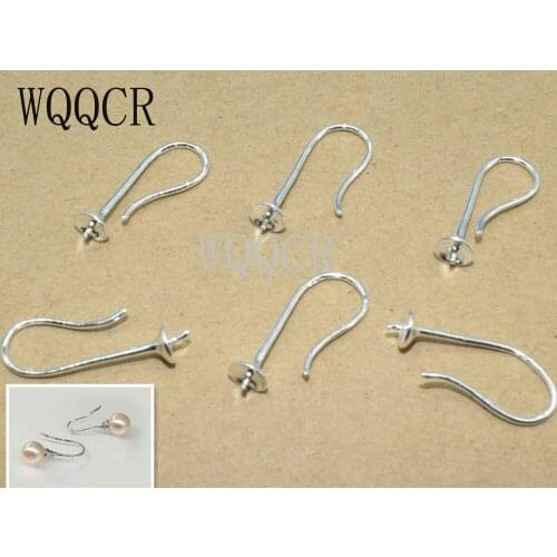20PCS Wholesale Jewelry Making Beads 925 Sterling Silver colorFindings Line Earring Hook Earwire For Beads Earring
