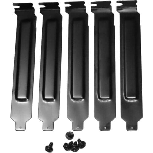 5PCS Black Hard Metal Steel PCI Slot Covers Bracket with Screws Full Profile Expansion Dust Filter Blanking Plate for PCI