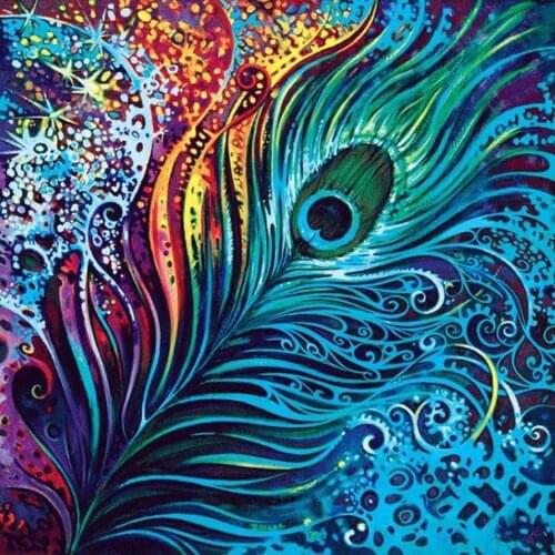 5D DIY diamond painting Colored feathers Full square/round Embroidery Pattern 3D Cross stitch kits mosaic wall stickers