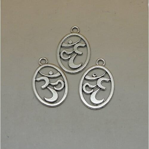 A4713 Whosale 100pcs Om Letter Charms Alloy Jewelry Fingding 22x14mm