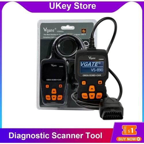 High Quality Universal Vgate VS890S OBD2 Car Diagnostic Scanner Tool Support OBD OBDII CAN Protocols Code Reader Multi-Languages