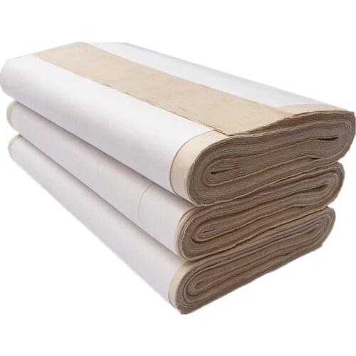 100sheets Calligraphy Paper Papel Arroz Half Ripe Xuan Papers Chinese Yellow Thicken Rice Papers Painting Bamboo Xuan Paper