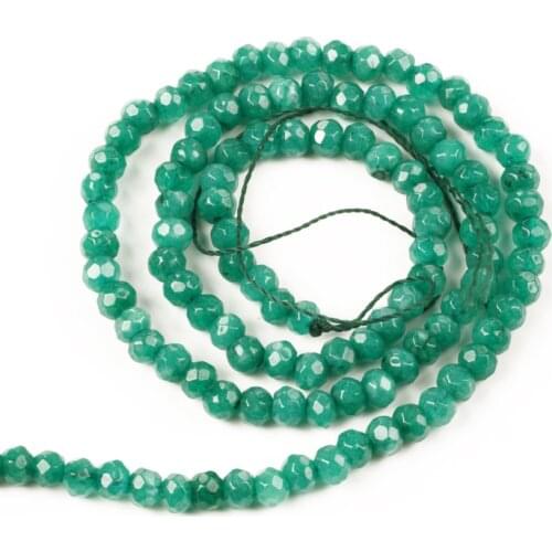 Bulk Wholesale 2-4mm Faceted Flat Green Jades Beads Loose Natural Stone Beads for Jewelry Making DIY Bracelet Accessories