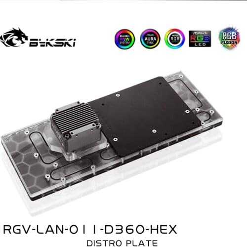 BYKSKI Acrylic Board Waterway board for LIAN LI O11 Dynamic Case for CPU/GPU Block Support DDC Pump RGB Water Cooling
