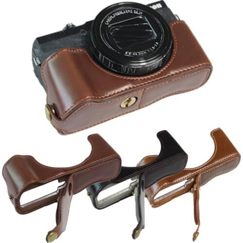 PU Leather Case For Canon G5X Mark II Camera bag half body cover For Canon PowerShot G5X MarkII G5XII G5X2 G5XM2 G5X II G5x 2