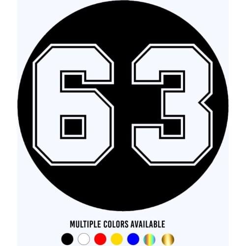 CK20306# Die-cut Vinyl Decal Figure Number 63 Car Sticker Waterproof Auto Decors on Car Body Bumper Rear Window