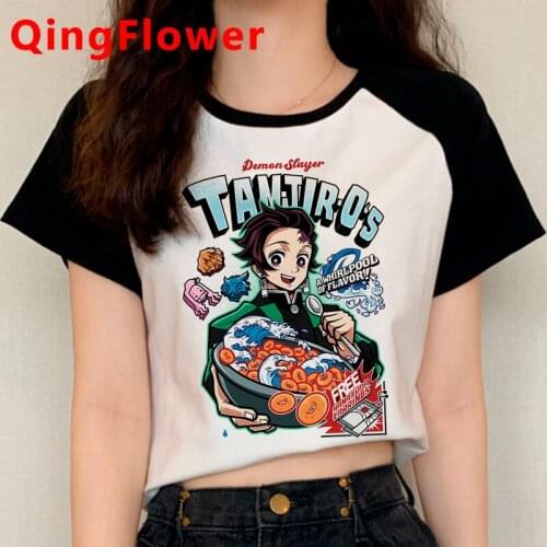 Demon Slayer Kimetsu No Yaiba Tanjirou Kamado t-shirt women kawaii grunge plus size white t shirt t-shirt ulzzang