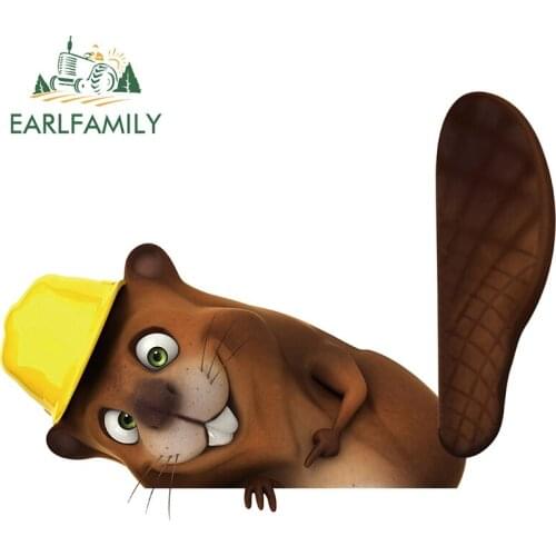 EARLFAMILY 13cm x 10.1cm for WIPERSIGNS Squirrel Funny JDM Car Stickers Anime Personality Body for Car Scratch-proof Decal