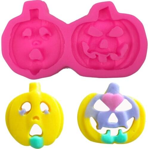 Halloween pumpkin Shape 3D fondant cake silicone mold food grade mastic chocolate jello making soap candle decoration tool F0280