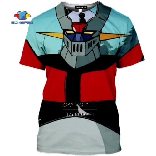 Mazinger Z T shirt Men Anime 1975 3D Print Mens T-Shirts Women Summer O-neck Tshirt Harajuku Casual Hip Hop Tops Short Sleeve