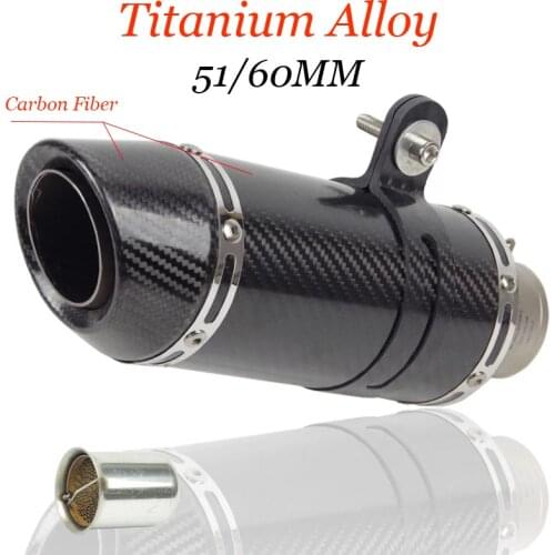 51mm 60mm Motorcycle Exhaust Muffler Carbon Fiber Titanium Escape Moto DB Killer Clamp Scarf for Yamaha R6 S1000RR Z900 1290