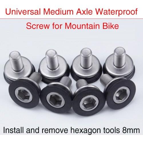 M8*15MM Alloy Bike Bicycle Square Hole Bottom Bracket Waterproof Sealed Bolts Mountain Bike Road Bicycle BMX Hexagon Bottom