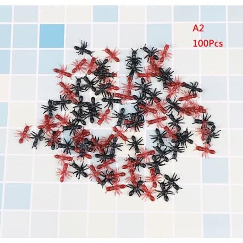 Wholesale 50/100/200Pcs Simulation Ants Halloween Stimulating Plastic Realistic Ants Pranks Joking Toys