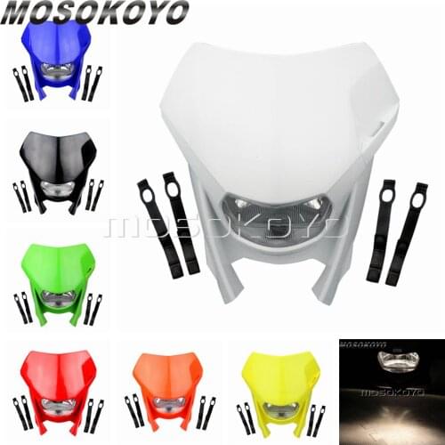 H4 12V 35W Motocross Headlight Dual Sport Headlight Kit For Yamaha WRF250 400 426 450 YZ TTR WR XT MX Enduro White Head Light