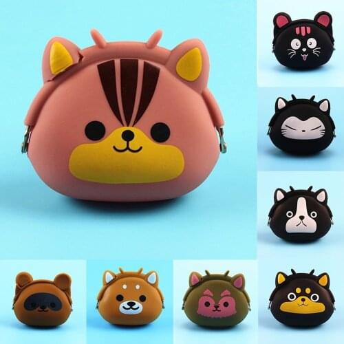 Lovely Women Coin Bag Silicone Storage Animal Panda Cat Bear Mini Pouch Coin Bag Change Wallet Purse Hasp New Design Wallets Hot