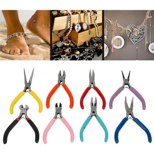 8pcs/set Professional Steel Jewelry Mini Pliers Long/ Round/ Flat Nose Pliers Jewelry Making Processing Tool for Jeweler