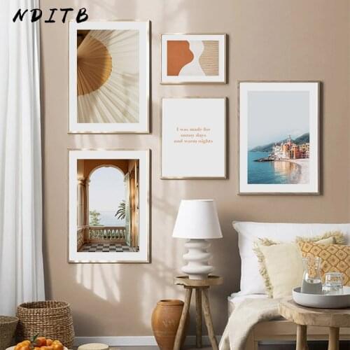 Scandinavian Poster Nordic Landscape Canvas Print Beach Coast Abstract Wall Art Painting Modern Simplicity Picture Room Decor