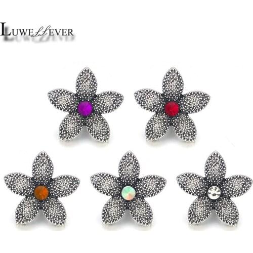 New Component w004 Crystal 18mm Metal Snap Button For Bracelet Necklace Interchangeable Jewelry Women Accessorie Findings