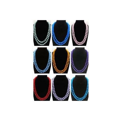 Natural 8mm Multiple Jade Gemstone Round Beads Necklace