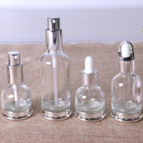 Empty Essential Oil Bottles Refillable Perfume Spray Bottle Lotion Skincare Containers Small High Quality Glass Pump Bottle