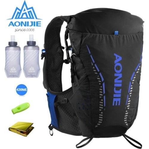 AONIJIE C9104 SM ML LXL Black Ultra Vest 18L Hydration Backpack Pack Bag Soft Water Bottle Flask For Trail Running Marathon Race