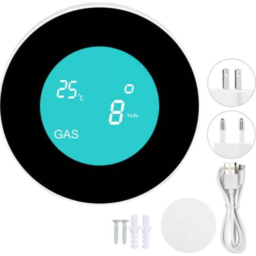 Security-Smart APP WIFI Control Combustible Gas Leak Detector LCD Display Household Smart Natural Gas Alarm Sensor for Tuya
