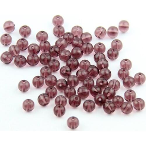 Wedding Decoration 4-10mm Amethyst Glass Round Smooth Ball Beads For Birthday Party Mariage Decoration Crystal DIY