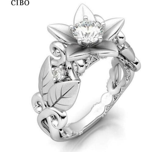 Titanium Rings for Women 2019 New Rings Fashion Jewelry Accessories Flower Rings Female Finger Decorations with Rhinestone Gifts