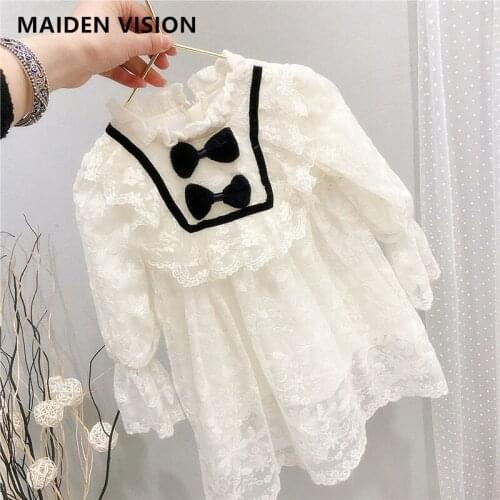 Japan Korean Style Brand Baby Girls Lace Princess Dresses New Spring Kids Birthday Party Ball Gown Children Lace Dress 1-6year