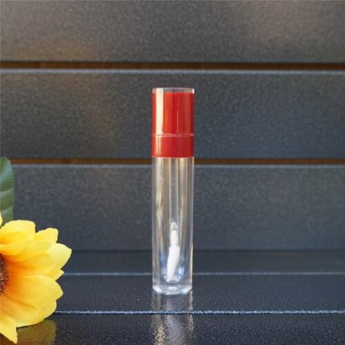10-100Pcs 8ml Empty Red Lip Gloss Tube Plastic Lipgloss Bottle Cylinder Wholesale Lip Gloss Containers Lipgloss Tube