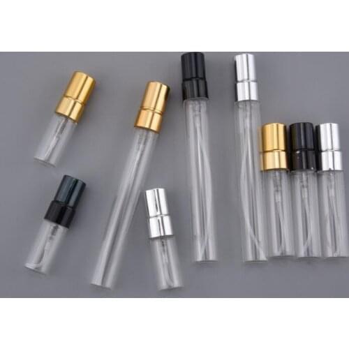 1000pcs Travel Portable 3ML 5ML 10ML Empty Glass Refillable Perfume Bottle With Aluminum Atomizer Free Shipping