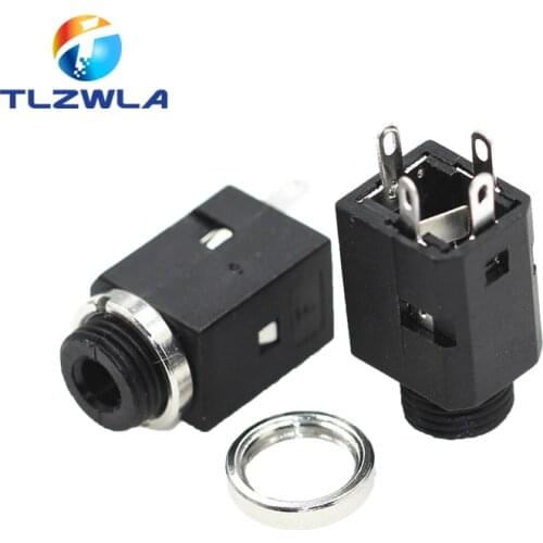 5Pcs 3.5MM Vertical socket 4Pin Stereo Female Socket Jack with Screw 3.5 Audio Headphone Connector PJ-341 3 Poles Earphone Hole