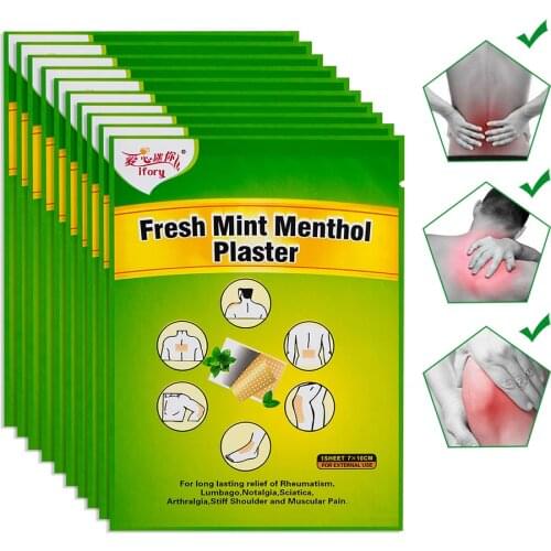 50Pcs Pain Relieving Patch Mint Menthol Plaster Chinese Pain Patch for Arthritis Lumbago Sciatica Rheumatism Individual Package