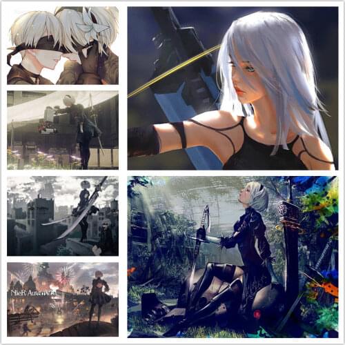 5D Diy Diamond Painting Neil Automata Full Circle Diamond Embroidery Game Character Cross Stitch Wall Decor Handmade Products