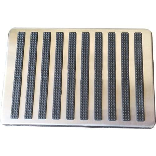 Auto Interior Accessories 26.5x16cm Stainless Steel Rubber Floor Anti-skid Mat Waterproof Foot Rest Pedal Pad