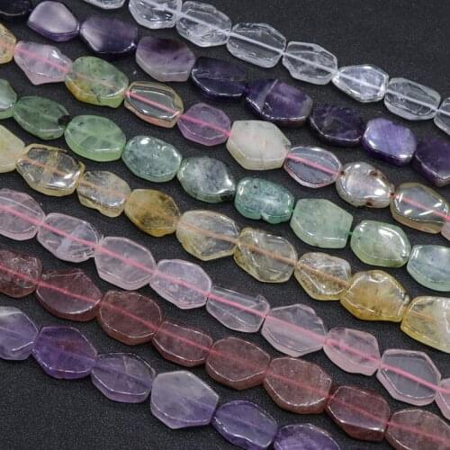 About 17-21mm Natural Rose Quartzs/Amethysts/White Crystal/Citrines Stone Beads Irregular Prehnites Stone Nugget Beads 15