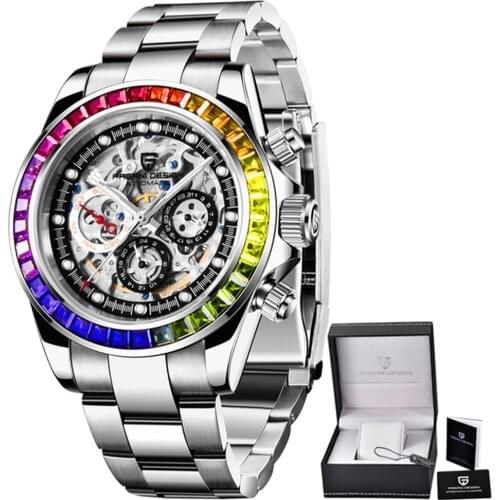 PAGANI Design Watch for Men Automatic Mechanical Skeleton Watches Stainless Steel Waterproof Fashion Business Relogio Masculino