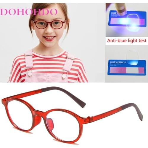DOHOHDO Kids Anti-blue Light Glasses Baby 2020 Fashion Round Eyeglasses Boys Girls Clear Lens Computer Optical Frame Gafas UV400